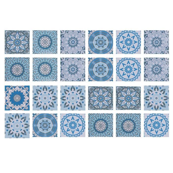 Lot De 24 Autocollants Carrelage Mural En PVC - Pour Relooker Cuisine, Salle De Bain, Meubles (15x15 Cm)