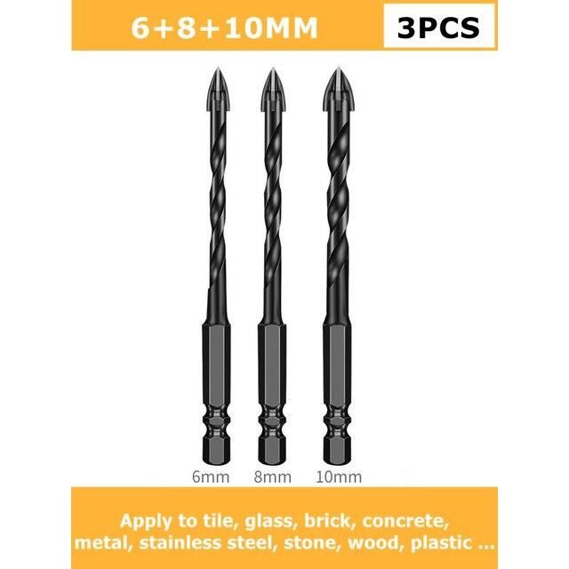 Kit De 5 Forets Carbure 6mm Pour Carrelage, Verre, Bois, Métal - Tige Hexa 1/4 Pouce - Pour Bricoleurs Et Pros