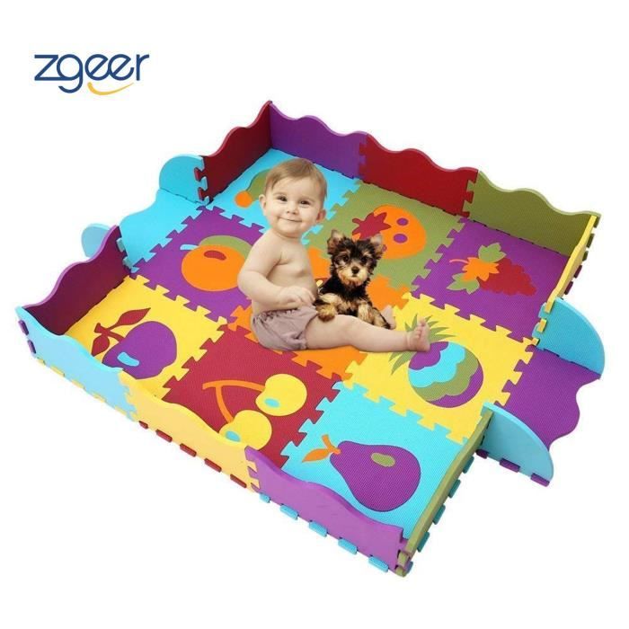 Tapis Puzzle Fruit Coloré Jeu Enfant 10PZ 29.5X29.CM Caoutchouc Eva