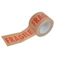 1 rouleau de ruban adhésif en papier écologique avec inscription « Fragie » 75 mm x 50 m pour emballage des petits colis, Scotch Kra-1