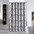 Rideaux de douche étanche mosaïque imprimé rideaux de salle de bain Polyester tissu rideau de bain 180x180cm-1