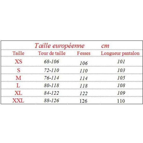 Tableau de taille pantalon homme best sale