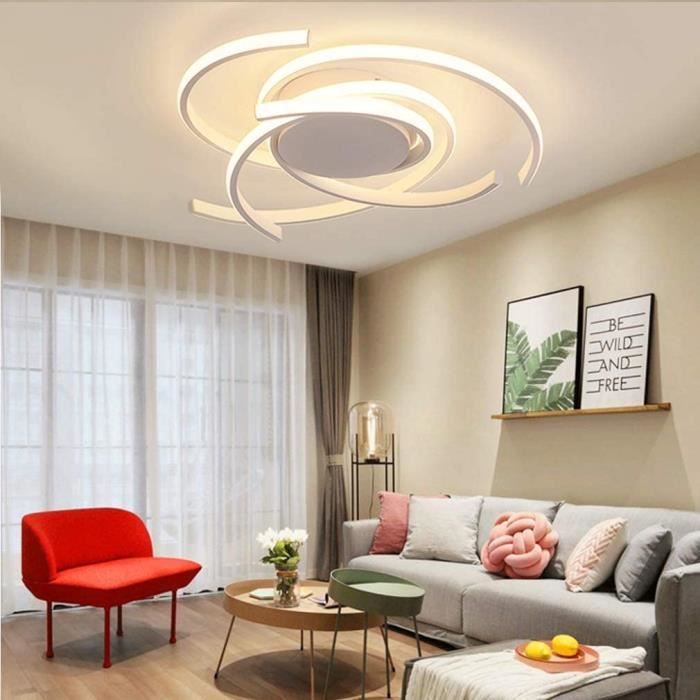 Plafonnier LED Design moderne Plafonniers 5 anneaux dorés Lampe de salon  dimmable avec télécommande pour salon Chambre Bureau 108 W - Cdiscount  Maison
