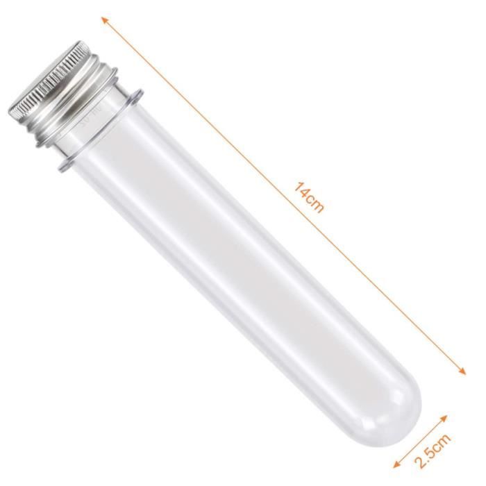 12 Tubes à Essai Plastique 110ml Avec Bouchons - Bouteilles Sensorielles Transparentes Pour Bonbons, Fleurs
