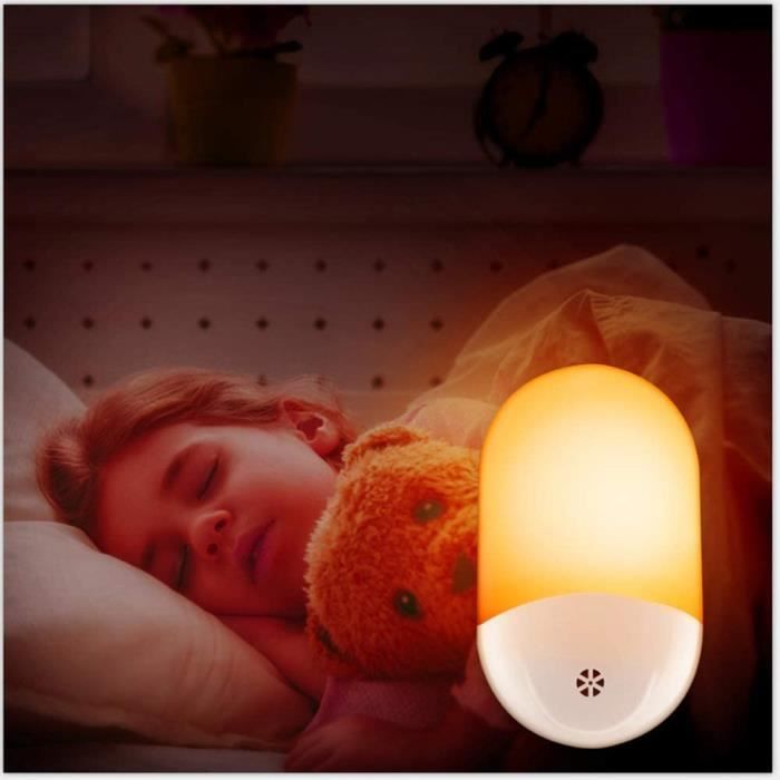 LED enfants bébé veilleuse prise capteur de lumière blanc chaud 3D