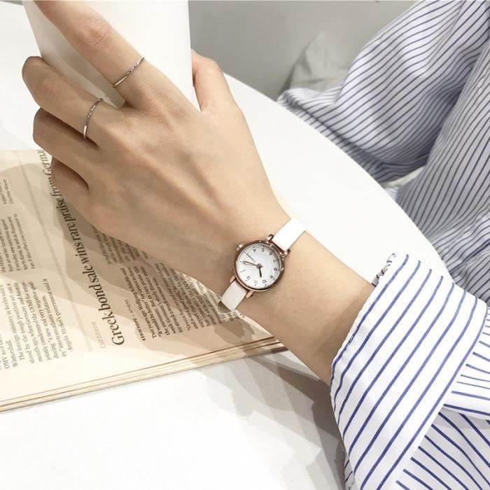 Petite montre femme shop bracelet cuir