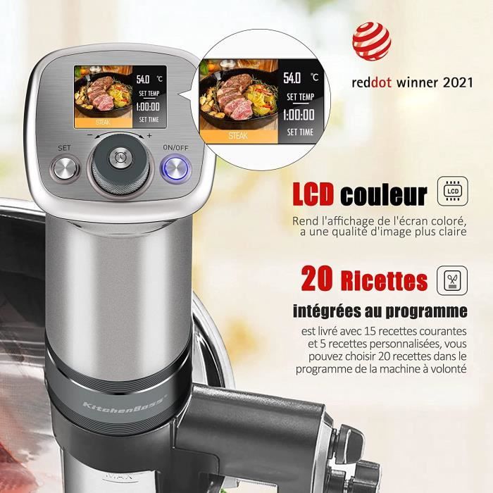 Cuiseur Sous Vide KitchenBoss G320 Pro Argent - 20 Programmes de