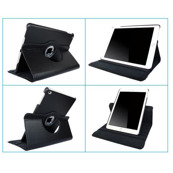 Coque Rotative 360 Noir pour Apple iPad MINI 1 - MINI 2 - MINI 3 - Housse  Etui Protection Fermerture Elastique Phonillico® - Cdiscount Informatique
