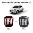 Autocollant Fiat 3D Remplacement Logo Noir pour 500X, Avant-2