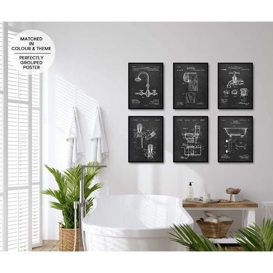 WIETRE Lot De 4 Posters Amusants De Salle De Bain Et WC - Citations De