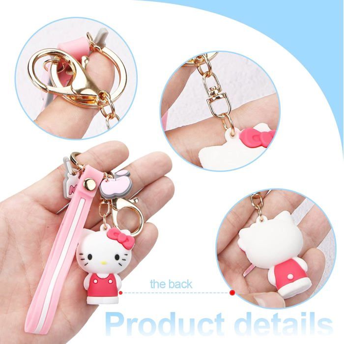 NC ZHUYAO 2 Pièces Powerpuff Girls Porte-clés En Silicone Mignon Avec Cloches Cadeau Pour Les Fans D'anime Cadeaux Pour Les Enfants Personnalisé Sac D'école Accessoire Voiture Porte-clés