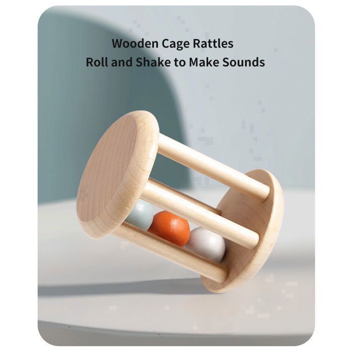 Lot De 6 Hochets Montessori En Bois Pour Bébé – Jouet Musical Sensoriel Dès 1 An – Cadeau Anniversaire Filles Et Garçons – Idée Cadeau Originale Pour éveil Et Motricité