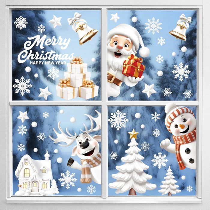 Autocollants Fenêtre Flocons De Neige – 106 Pièces Pour Décorer Noël Maison & Bureau