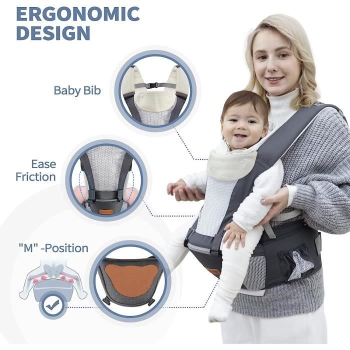 Prix Sevibebe Porte-bébé de luxe avec siège de hanche 15 kg max