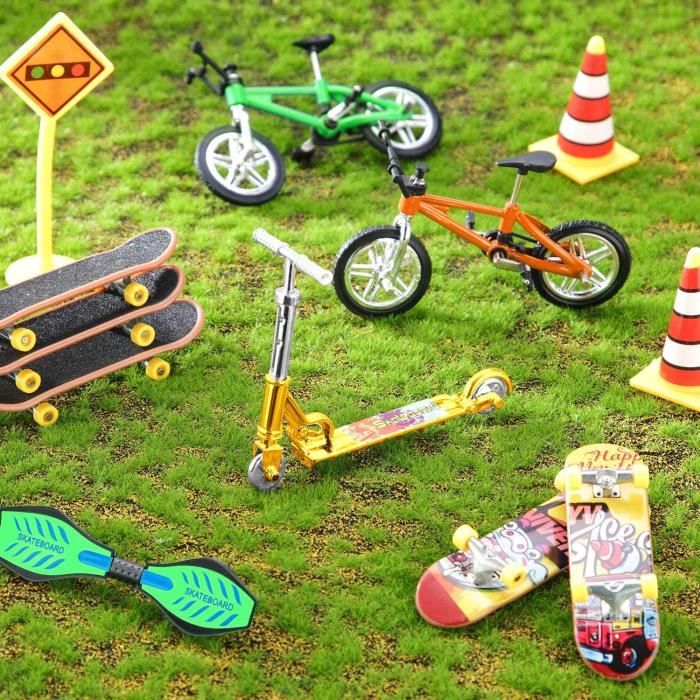 Mini Set Doigts Skateboard Et Vélo – 18 Pièces – Planches, Roues, Outils – Jouet Doigt Ludique Et Détaillé