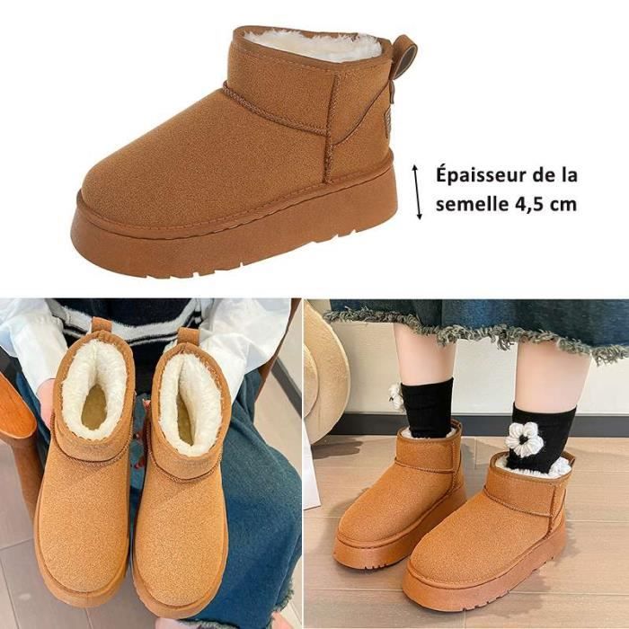 Bottes De Neige Femme Chaudes Et Imperméables - Plateforme Épaisse, Antidérapantes, Grandes Tailles