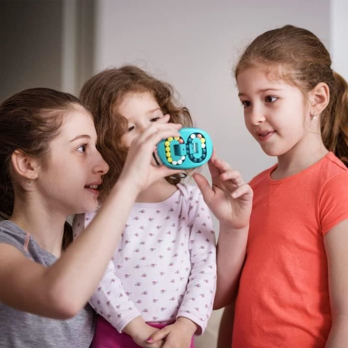 EACHHAHA Ensemble 2 en 1 Magic Bean-Jeu d'adresse-IQ Game-Magic Cube- Soulager Le Stress et réduire l'anxiété-Cadeaux de Noël pour Adultes et Enfants(Bleu+Bleu