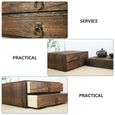1PC en Bois 2-Couche Boîte de rangement en bois Pratique Articles boite de rangement - bac de rangement accessoire de meuble-3