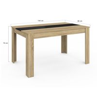 IDarket - Enseble Table à anger Georgia 140 c Iitation hêtre et