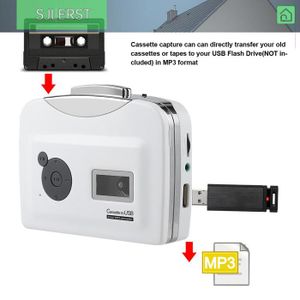 Lecteur De Cassettes Portable USB - Convertisseur Cassette En MP3, Enregistreur Avec Casque - Orange