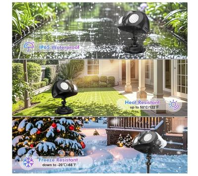Projecteur Noel Exterieur, Led Projecteur De Flocon De Neige De Noel Etanche Ip65 Lumieres De Projecteur Led Effet Chute De Neige Decoration Pour Noel Interieur Exterieur Fete Mariage 85207585