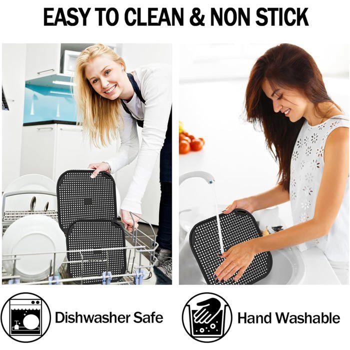 Grille Anti Projection Air Fryer Ninja AF500EU, Anti Eclaboussure pour Air Fryer Ninja Foodi Flex 10,4 L AF500EU, Pliable Silicone Air Fryer Accessoires, Protections Anti-éclaboussures Améliorée