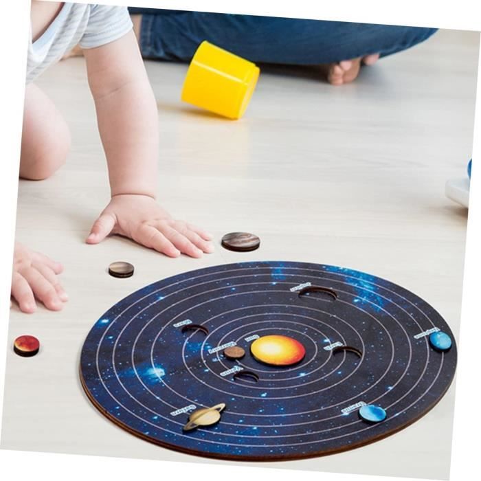 Funblitz Puzzle Rond Système Solaire Enfant 72 Pièces - Jouet Éducatif Espace Planètes 3-8 Ans Garçon Fille