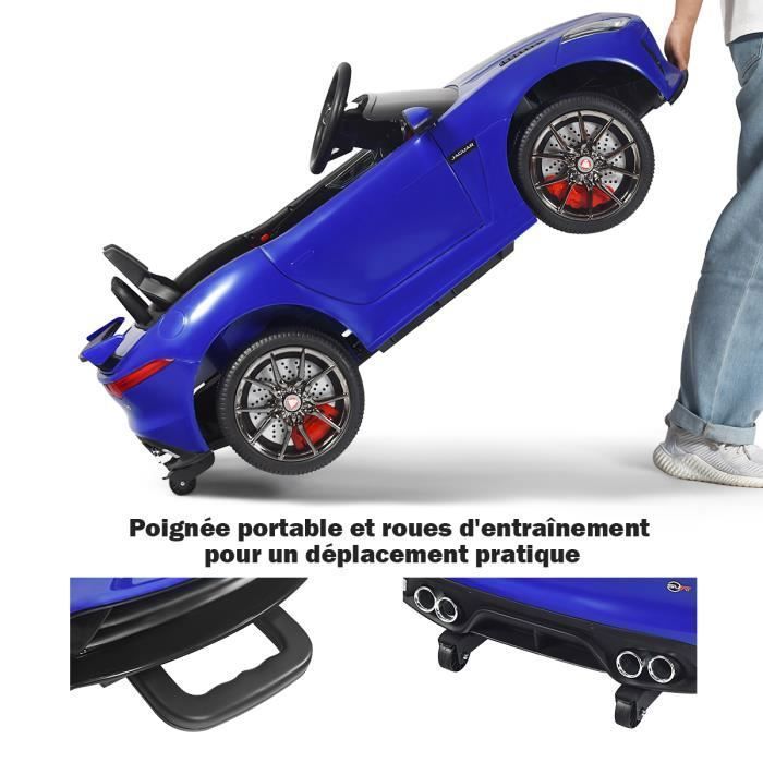 Voiture Électrique 12V Jaguar F-type SVR pour Enfants 3-8 Ans - COSTWAY - 2 Portes Verrouillables - Noir
