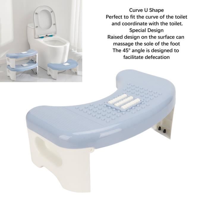 WENKO Tabouret physiologique WC Secura,Tabouret pour wc, Plastique,  48x20,5x33,5 cm, Blanc