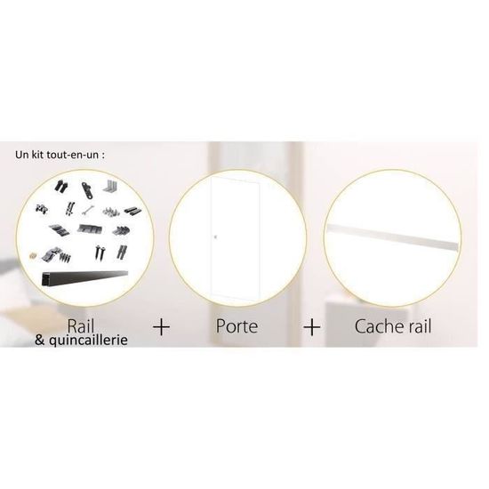 Optimum Kit Porte Coulissante Rail Bandeau Pret A Peindre
