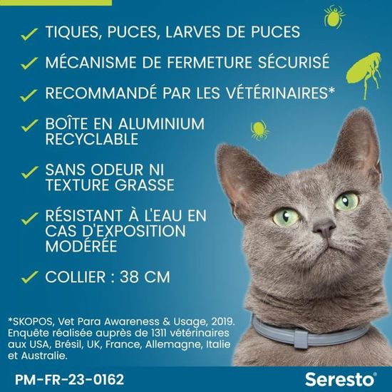 Seresto Chat Collier Anti Puces Et Anti Tiques 2 Unites Cdiscount Animalerie