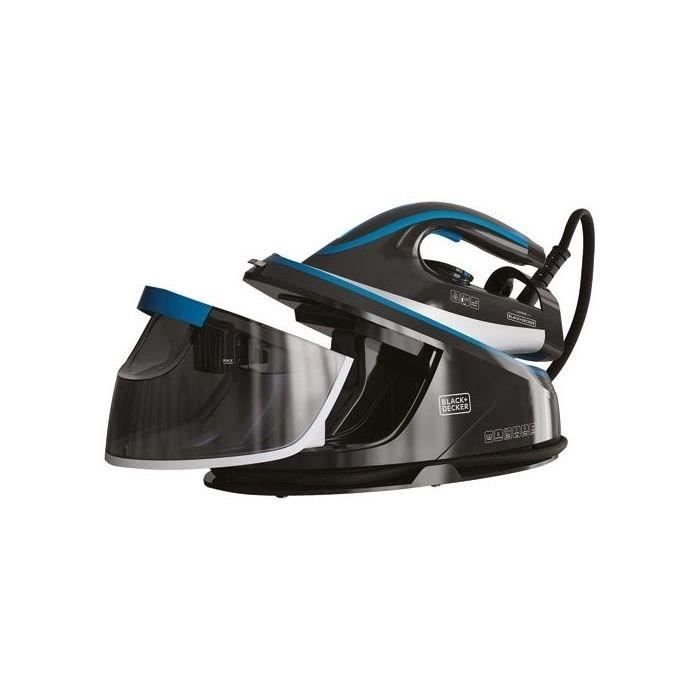 Centrale Vapeur Fer à Vapeur Black Decker 2600W - Semelle Céramique Anti-rayures - Coup Vapeur 170g/min - Réservoir 300ml Fer à Repasser - 2