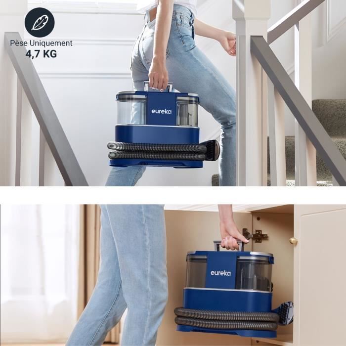 EUREKA NEY100 - Nettoyeur Canapé Tissu - 12500Pa - Aspirateur Nettoyeur de canapé, Tapis, Voiture - Réservoir d'Eau 1.5 L - Electroménager