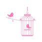 Stickers Cage Oiseaux Ref Odz2196 Rose Clair 57x60 Cm