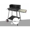 Barbecue - SOMAGIC - Florence - Charbon - 10 personnes - Grille réglable - Chariot stable-0