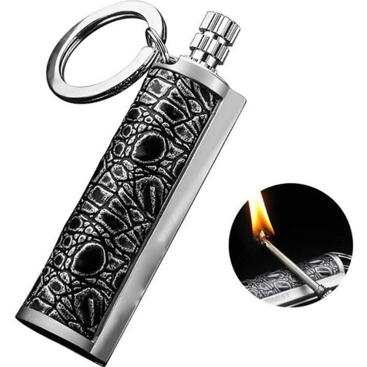 Multicolore D/écapsuleur Generic Multifonction Dragon/’s Breath Immortal Lighter Briquet 4 en 1 Porte-cl/és Allume-feu Briquet /étanche Flint Camping Survie Kit Mousqueton