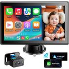 CAMPARK 7'' Autoradio Carplay & Android Auto sans Fil écran Tactile Commande Vocale avec Caméra Vision Nocturne pour bébé