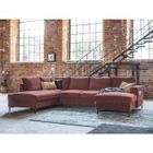 BESTMOBILIER Lilly - Canapé panoramique d'angle gauche - 7 places - convertible avec coffre - en velours - Rose