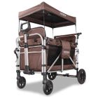 Chariot de transport enfant pliable marron - FUXTEC Family Cruiser - banquettes amovibles 4 places EN-1888 75 kg