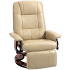 HOMCOM - Fauteuil relax - Revêtement synthétique - 78x87x100cm - Crème
