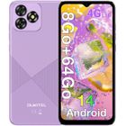 OUKITEL C53 6.6" 8(4+4)Go + 64Go 4300mAh Téléphone portable Pas Cher Android 14 13MP+5MP Smartphone 4G Double Sim GPS - Violet