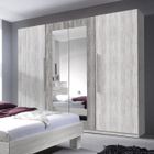 MEUBLORAMA Armoire 4 portes avec miroirs couleur gris clair et gris foncé - VERO 57 Gris