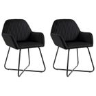 vidaXL Chaises de salle à manger 2 pcs Noir Velours