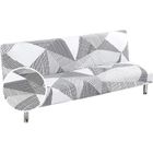 XJYDNCG Housse de canapé Clic Clac élastique Canapé 3 Places,Salon Couverture de Couleur Solide,Gris et Blanc