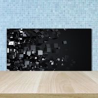 Tulup 100x50cm Crédence de cuisine sur verre sécurité:- Art: moderne classique - Abstraction 3d - Noir Marron