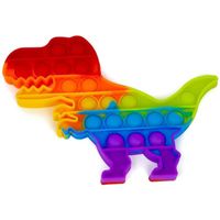 Jouet anti-stress relaxant - Pop it Toy - Dinosaure Dino - Multicolore - Couleur arc-en-ciel