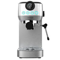 Machine à café expresso avec 20 bars, Thermoblock, manomètre et buse vapeur. Machine à café au design élégant et compact.