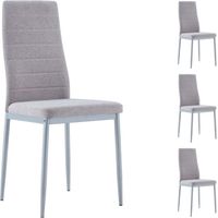 Chaises de salle à manger - IDIMEX - NATHALIE - Pieds métalliques couleur aluminium - Revêtement en tissu gris