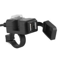 VINGVO Chargeur étanche 12V Chargeur moto double port USB chargeur de guidon étanche 5V 1A / 2.1A adaptateur prise de courant pour
