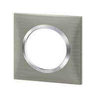 Plaque carrée dooxie 2 postes finition blanc avec bague effet chrome LEGRAND | Bricomarché